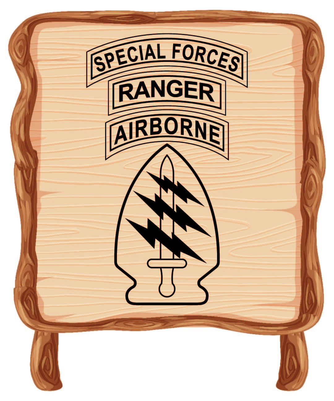 U.S. Army Special Forces Ranger Airborne Tab Vector & Color File – Digital Download