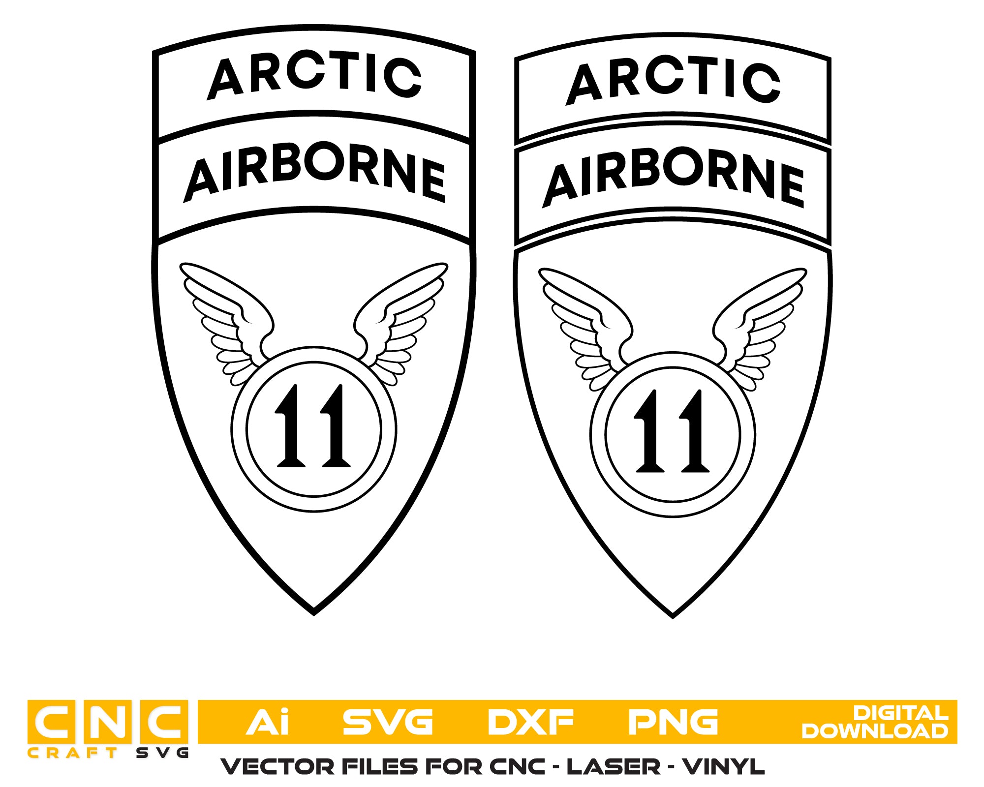 U.S. Army 11th Arctic Airborne Division Patch SVG, Military Emblem