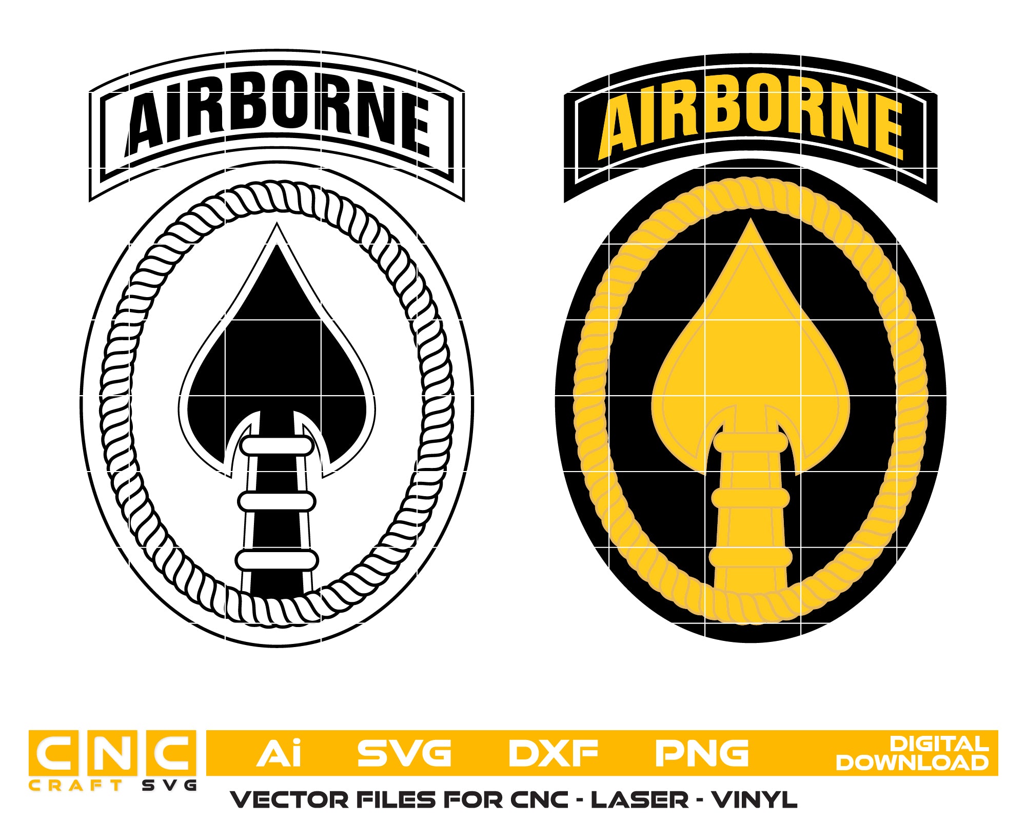 Airborne Special Forces Military Emblem Vector Art – Digital Download