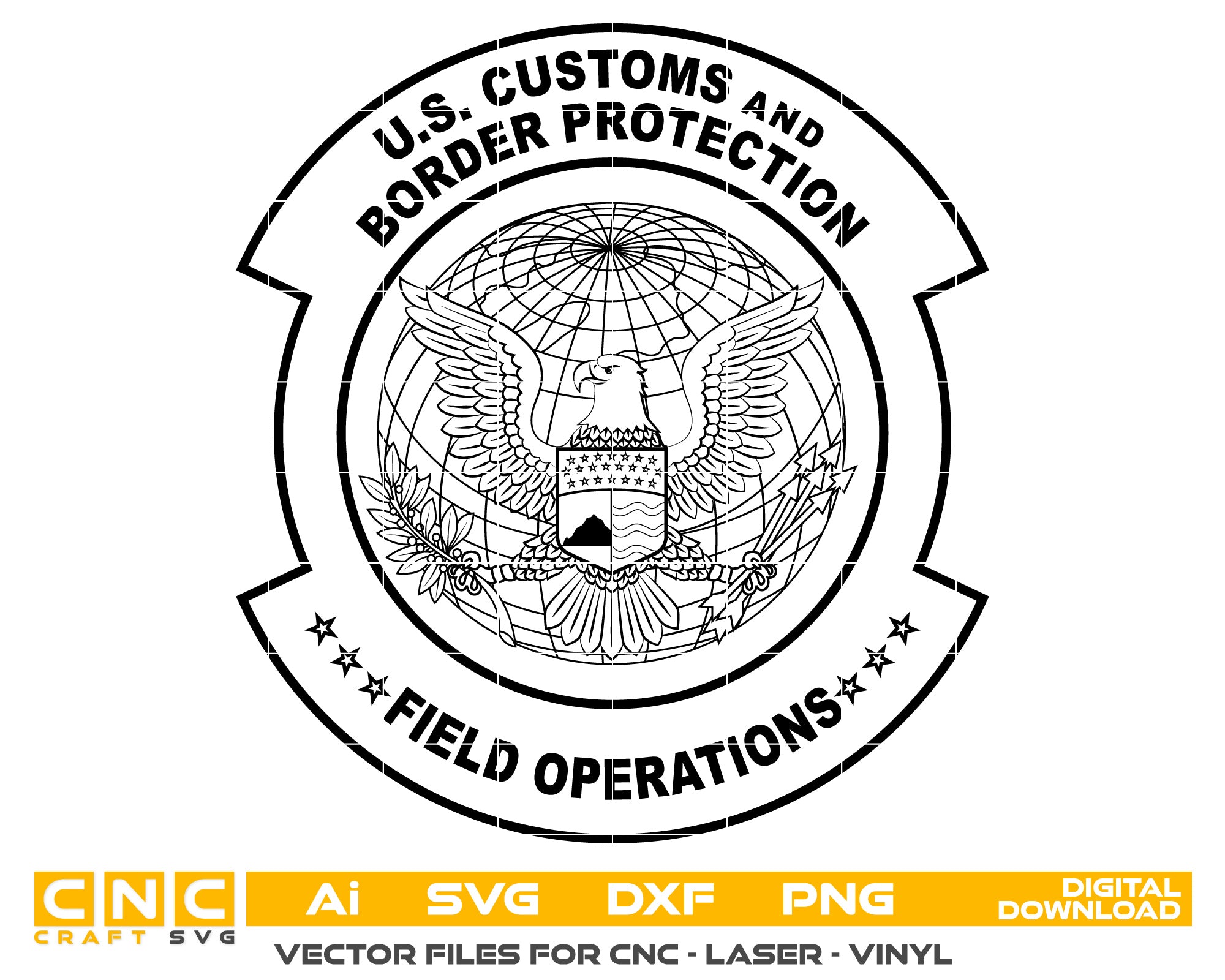 Customs Protection Field Operations Logo Vector Art