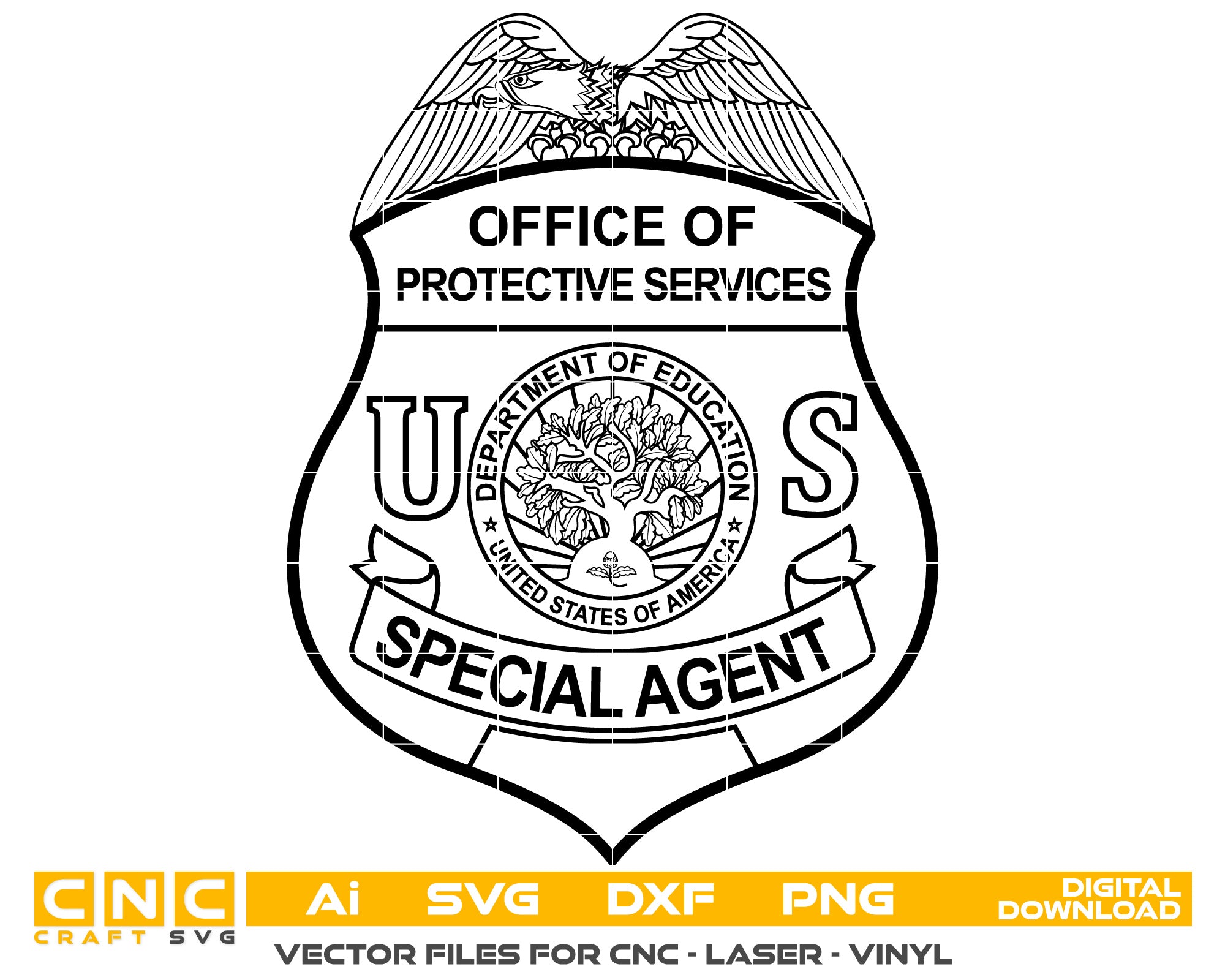 Protective Service Special Agent Badge Vector Art