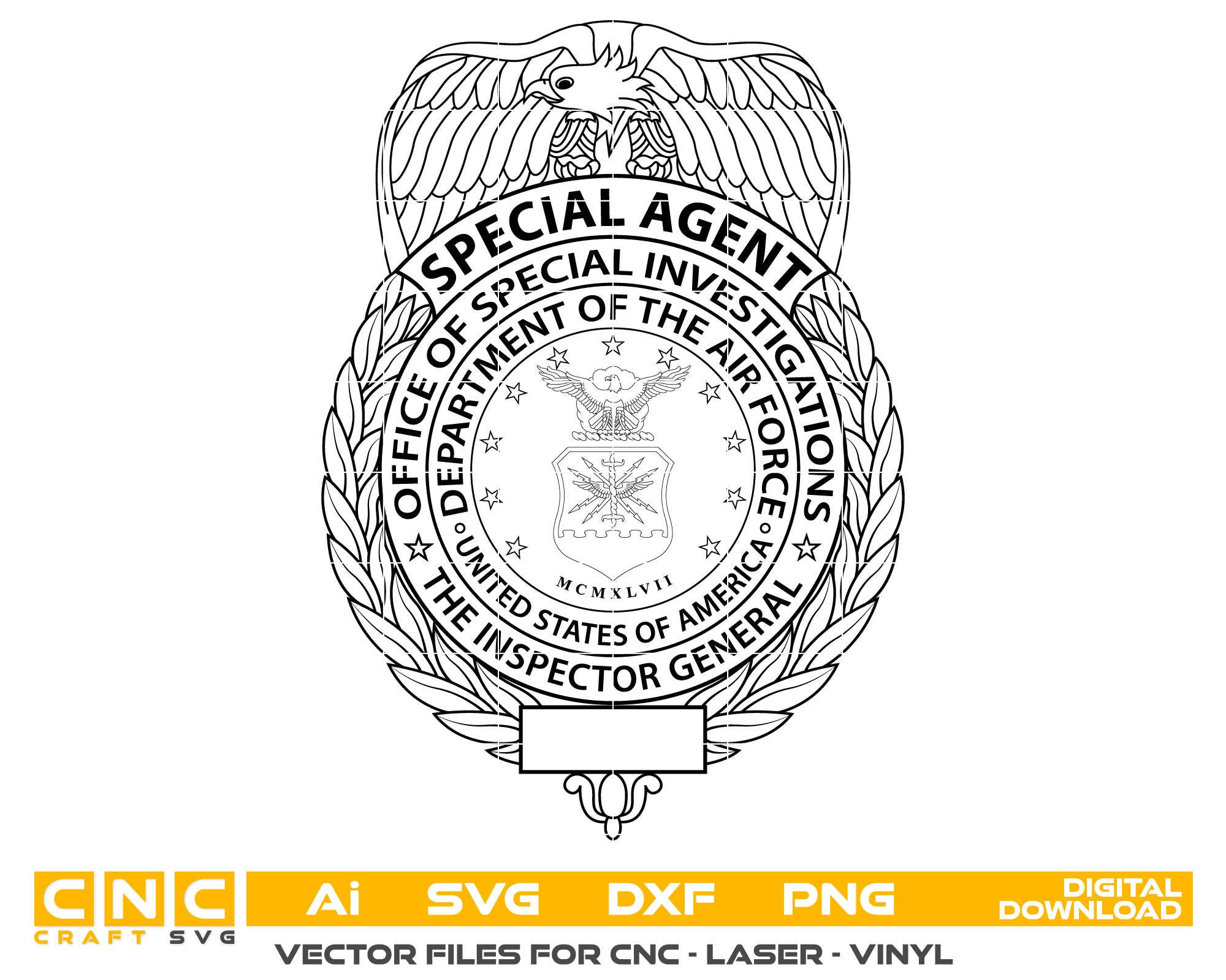 Air Force Special Agent Badge Vector Art