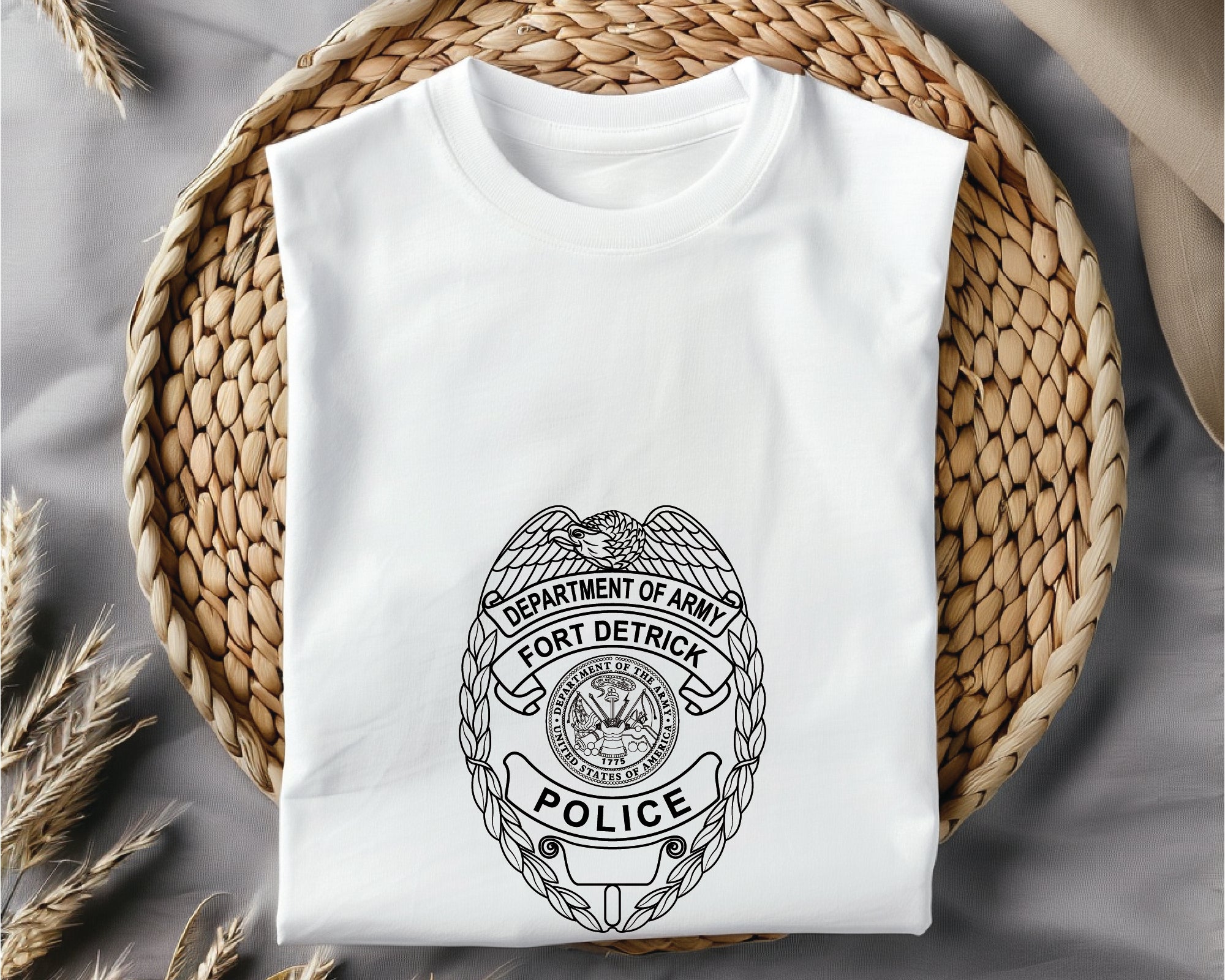 US Army Fort Detrick Police Badge SVG, Fort Detrick Police Badge Vector, US Army Police Badge Design, Fort Detrick Law Enforcement Emblem, Printable Police SVG