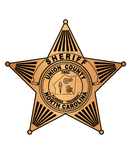 Union County NC Sheriff Badge SVG digital download, North Carolina sheriff emblem vector design for Cricut, Silhouette, CNC, engraving, and law enforcement crafts.