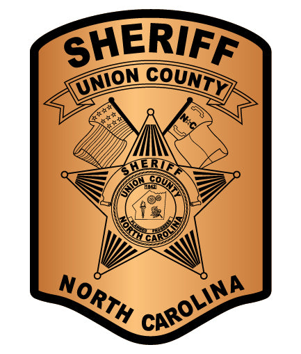Union County NC Sheriff Patch SVG digital download, North Carolina sheriff patch vector design for Cricut, Silhouette, CNC, engraving, and law enforcement crafts.