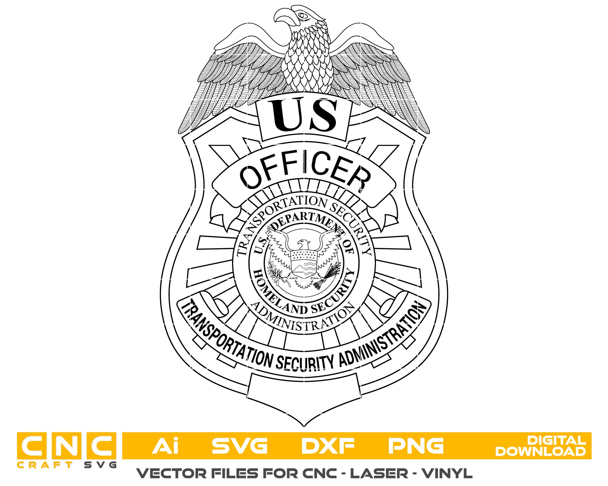 Homeland Security Transportation Officer Badge vector art