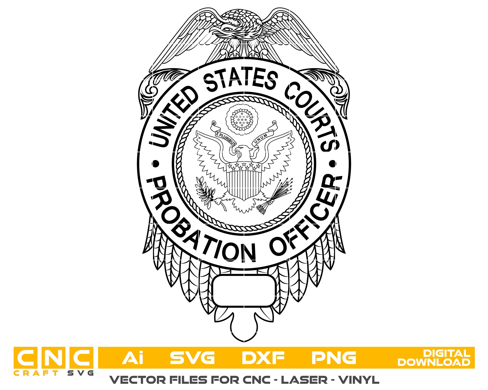 Courts Probation Officer Badge Vector Art