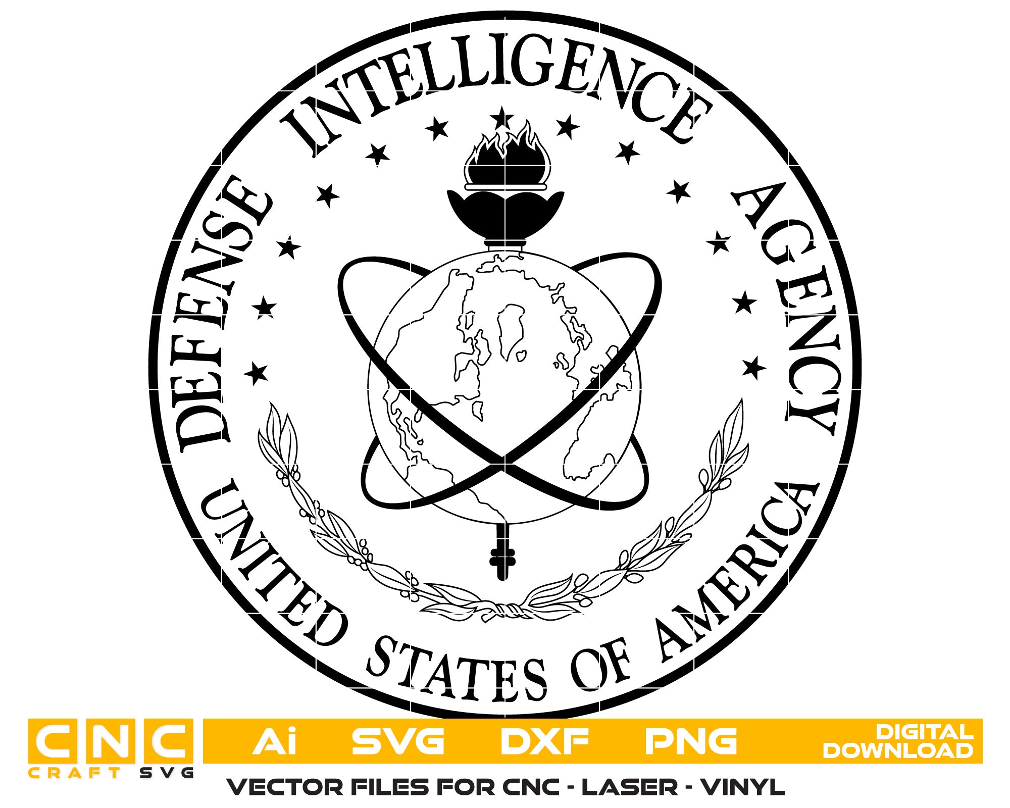 United States of America Defense Intelligence Agency Logo Vector Art, Ai,SVG, DXF, PNG, Digital Files