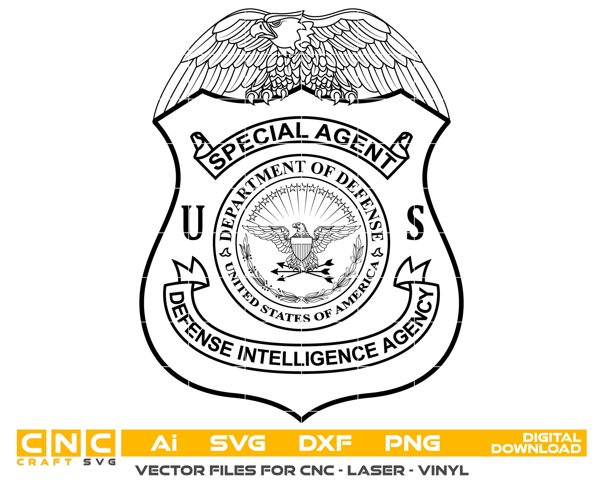 Department of Defense Special Agent Badge vector art