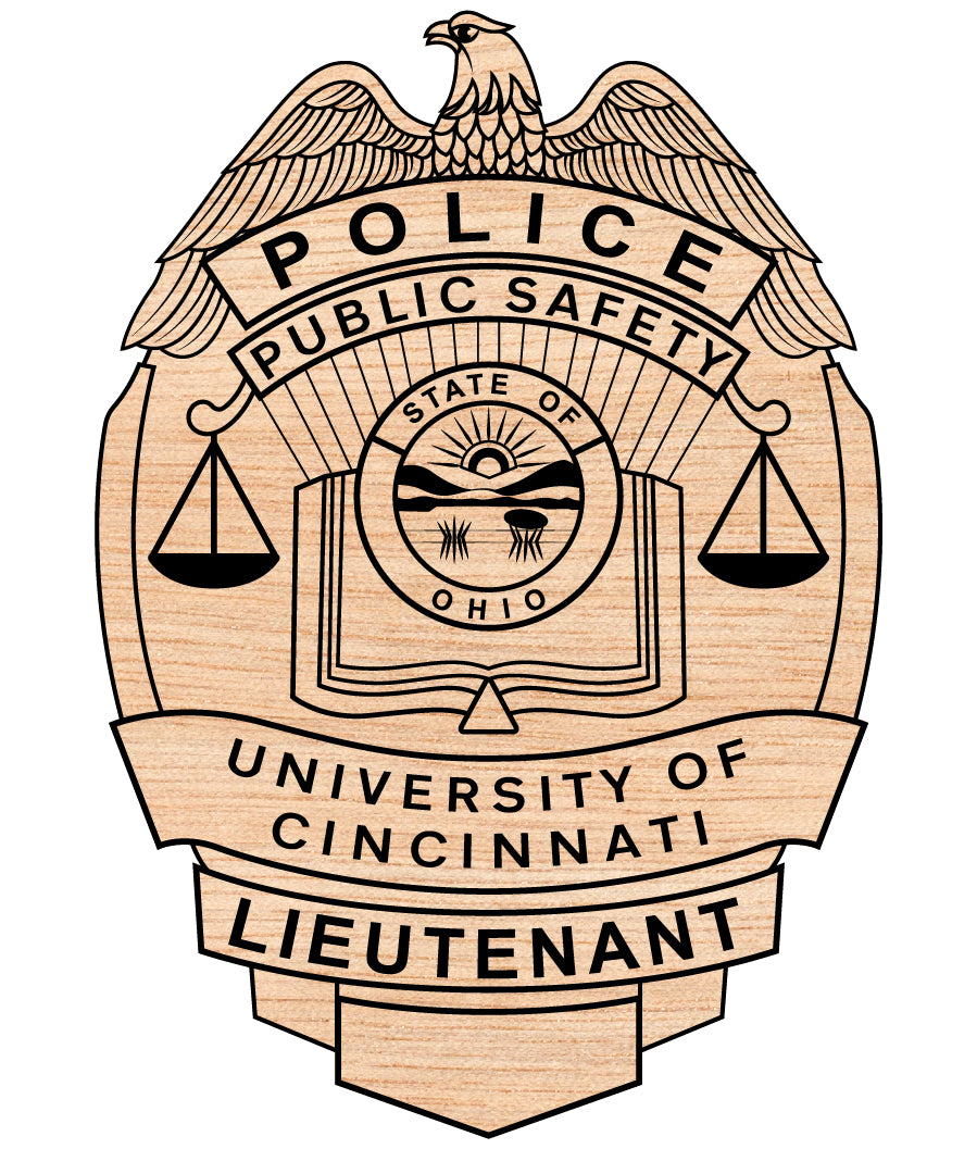 University of Cincinnati Public Safety Police Lieutenant Badge SVG, Cincinnati Police Lieutenant Badge Vector, Ohio Campus Police Badge, University Public Safety Emblem SVG, Police Lieutenant Badge Vector File