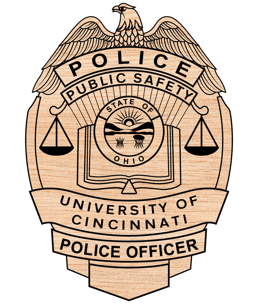 University of Cincinnati Public Safety Police Officer Badge SVG, Cincinnati Police Officer Badge Vector, Ohio Campus Police Badge, University Public Safety Emblem SVG, Police Officer Badge Vector File