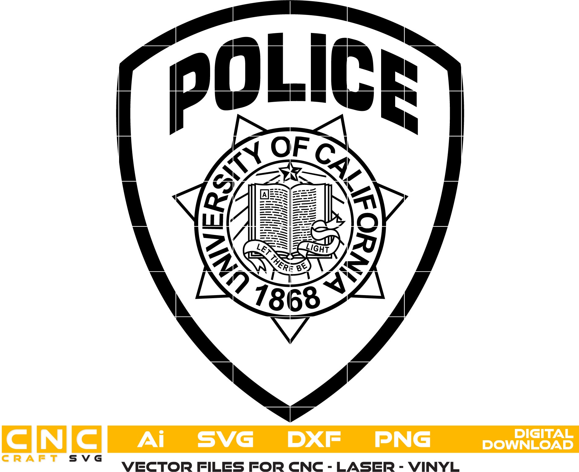 University of California Police Badge, California Police Vector art, Digital File