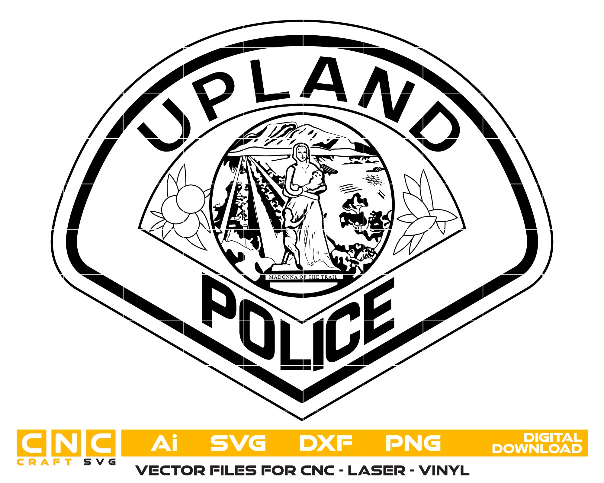Upland Police Patch SVG

Upland California Police Emblem Vector

Upland Police Department Patch Design

California Law Enforcement Patch SVG

Upland PD Logo Vector