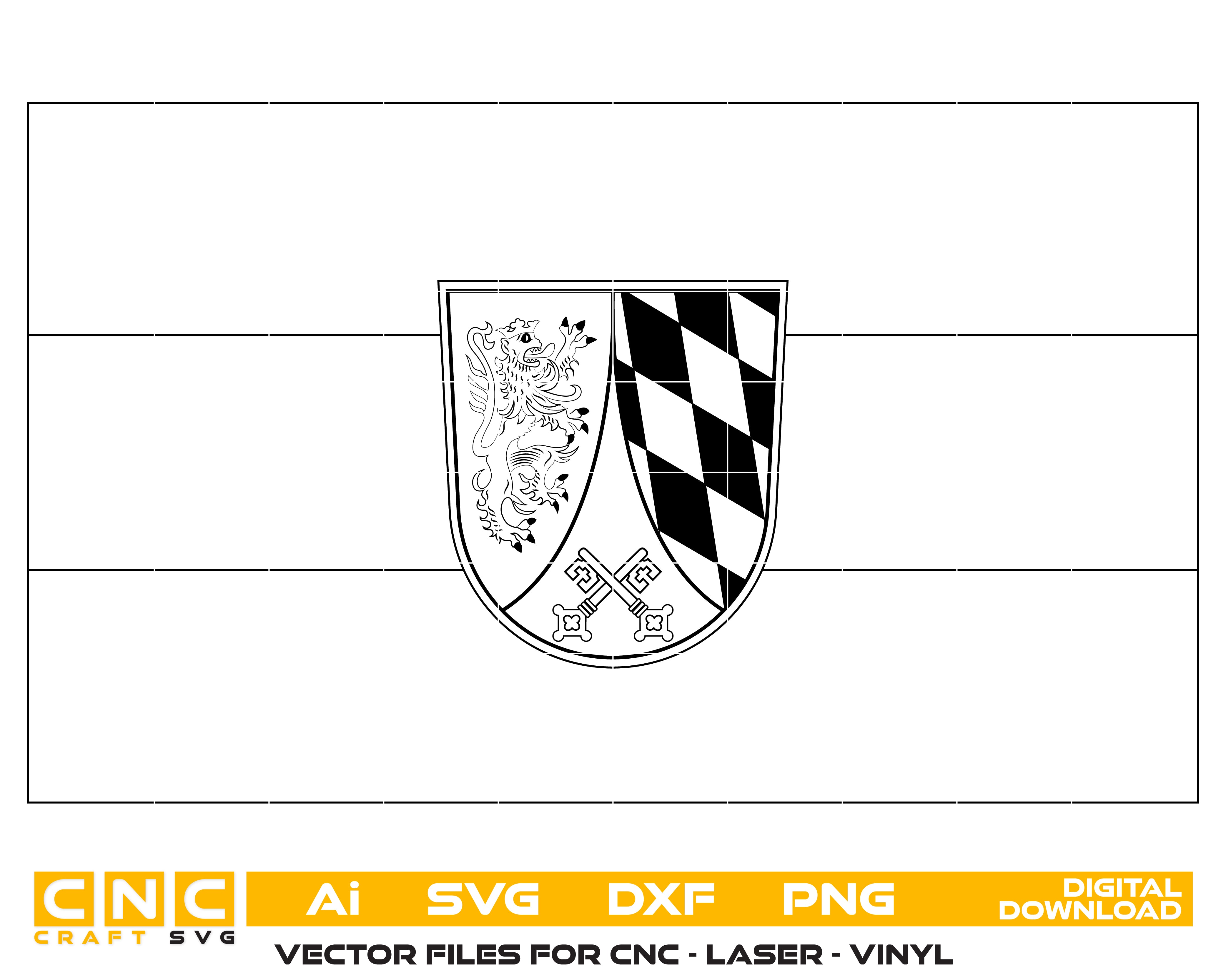 Upper Palatinate Flag SVG, Oberpfalz Flag Vector, Bavaria Regional Flag SVG, German State Flag Vector File, Upper Palatinate Banner SVG