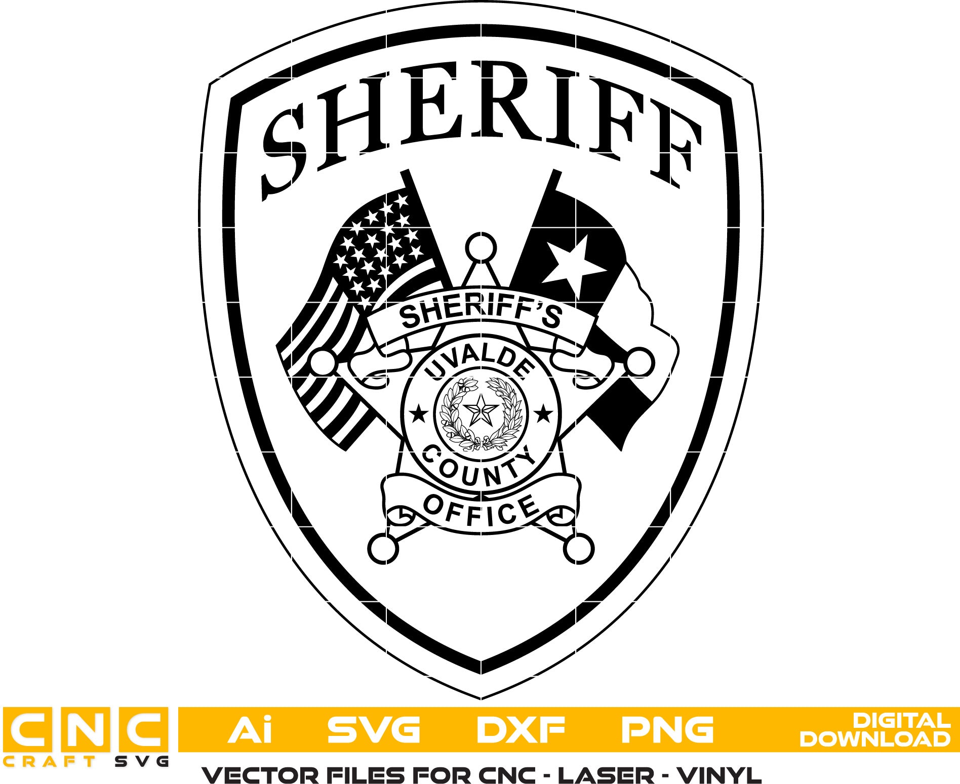 Uvalde County Sheriff Badge, Texas Sheriff Badge Svg