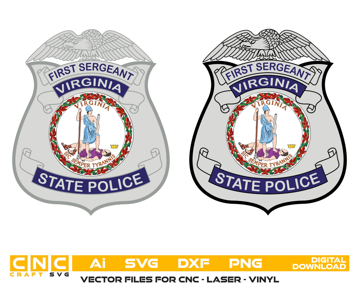 Virginia State Police Sergeant Badge