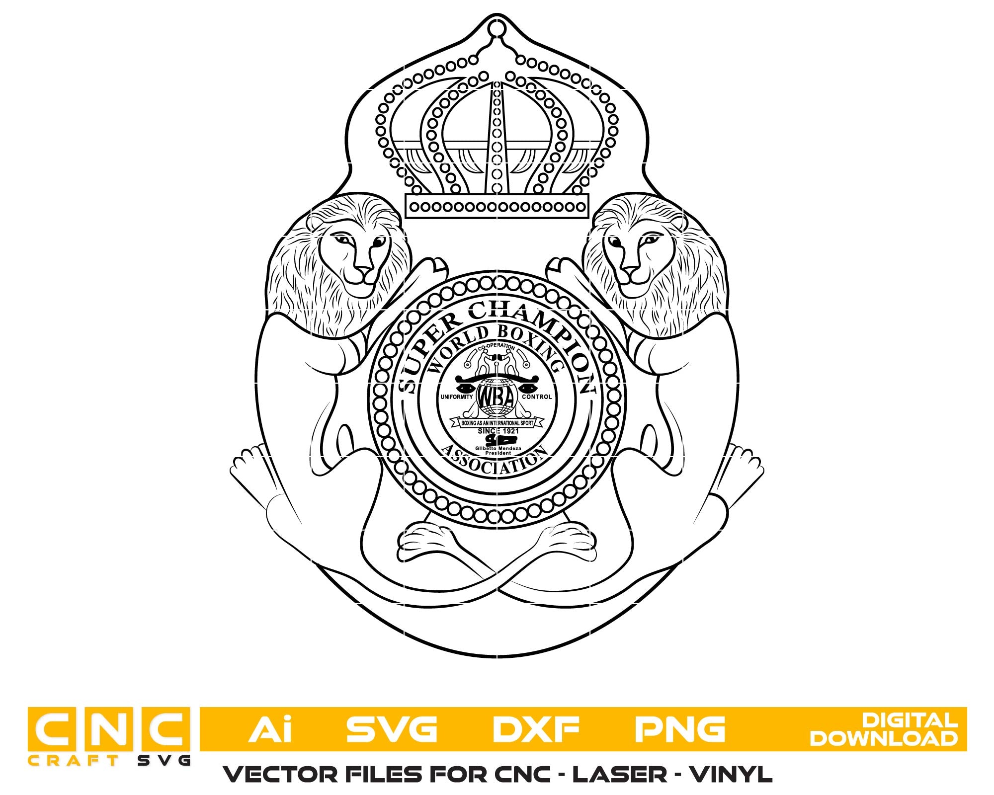 WBA Super Champion Belt SVG, Boxing Championship Belt Vector, WBA Belt Logo SVG, Boxing Title Belt Design, Engraving Belt SVG, Sports Trophy Vector