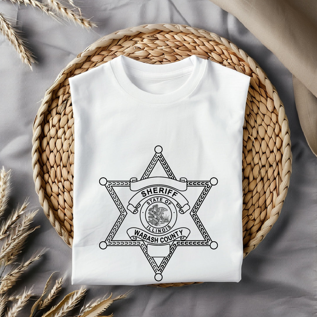 Wabash County Sheriff Badge SVG digital download, Indiana sheriff emblem vector design for Cricut, Silhouette, CNC, engraving, and law enforcement crafts.
