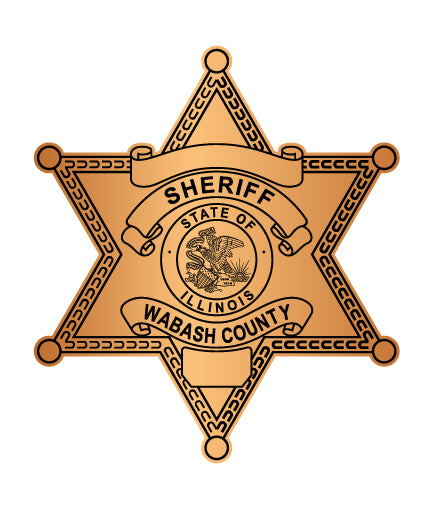 Wabash County Sheriff Badge SVG digital download, Indiana sheriff emblem vector design for Cricut, Silhouette, CNC, engraving, and law enforcement crafts.