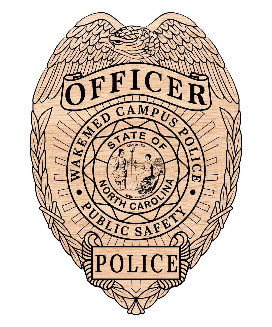 WakeMed Police Badge SVG, Campus Police Officer Vector, WakeMed Security Badge, Law Enforcement SVG, Police Emblem Design, Badge for Engraving SVG