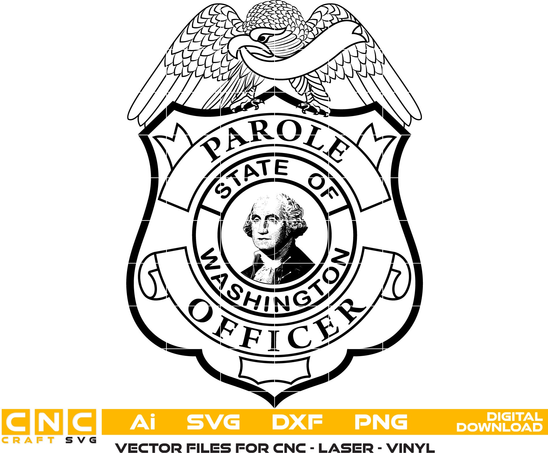 Washington Parole Officer Badge - Engraving & Woodworking Files