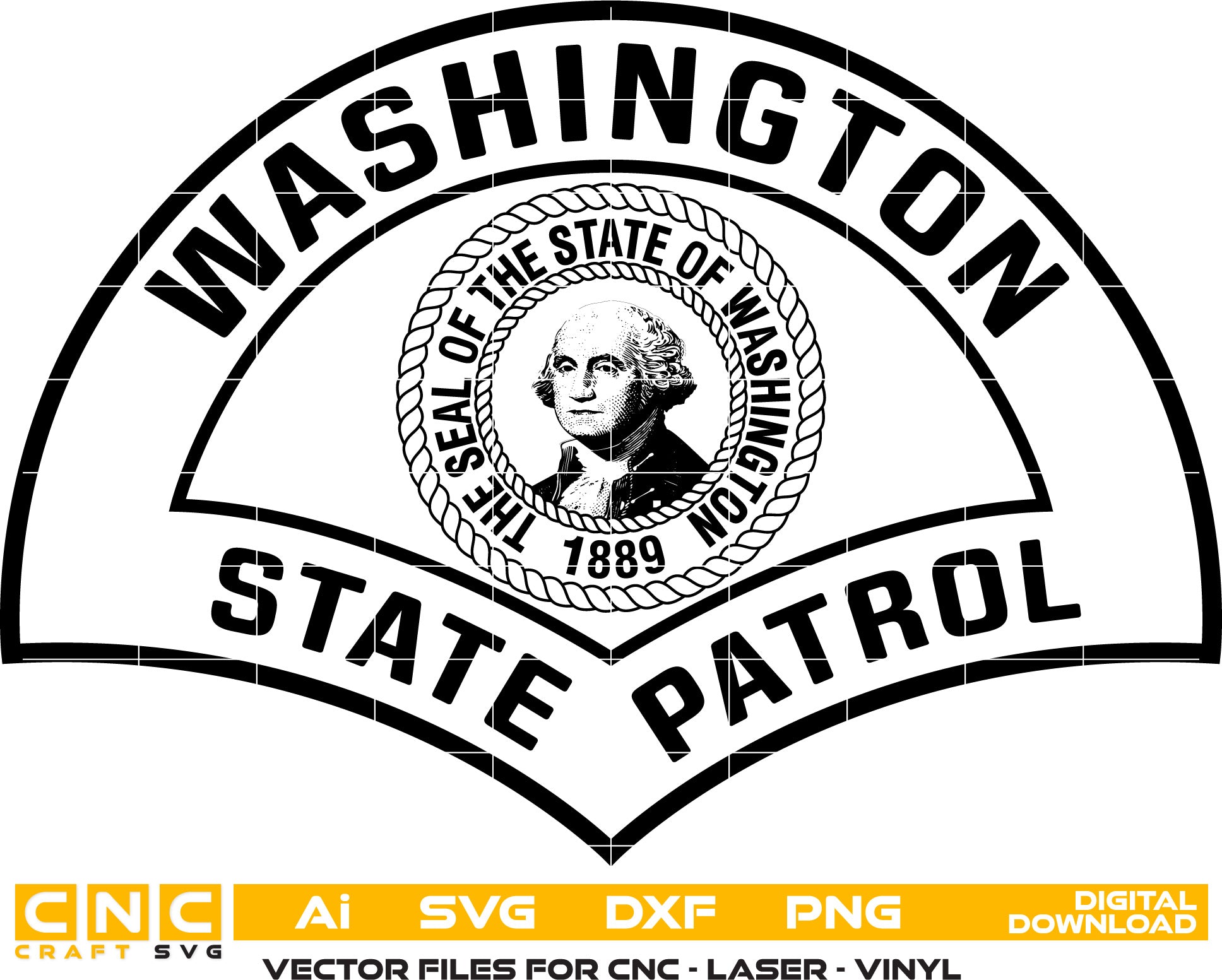 Washington State Patrol Logo Digital Art Bundle - Laser Cut Files for Printing and Craft Projects