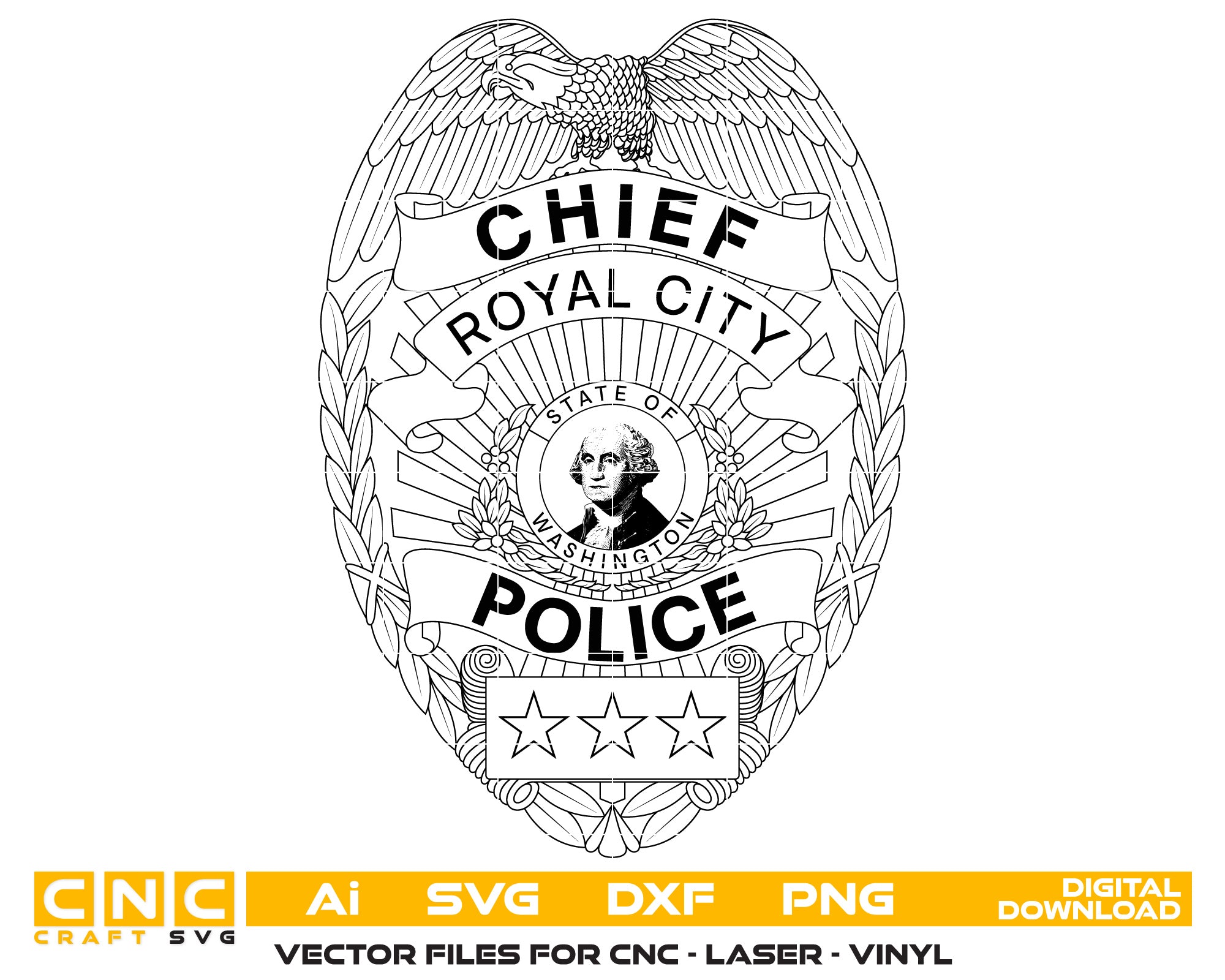 Washington State Royal City Police Badge vector art