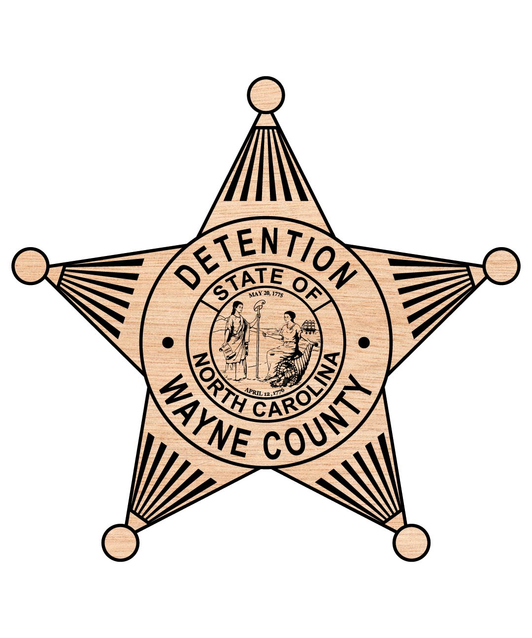 Wayne County Detention Badge SVG, Detention Officer Badge Vector, County Detention Emblem, Law Enforcement Badge SVG, Correctional Badge Design, Engraving Badge File