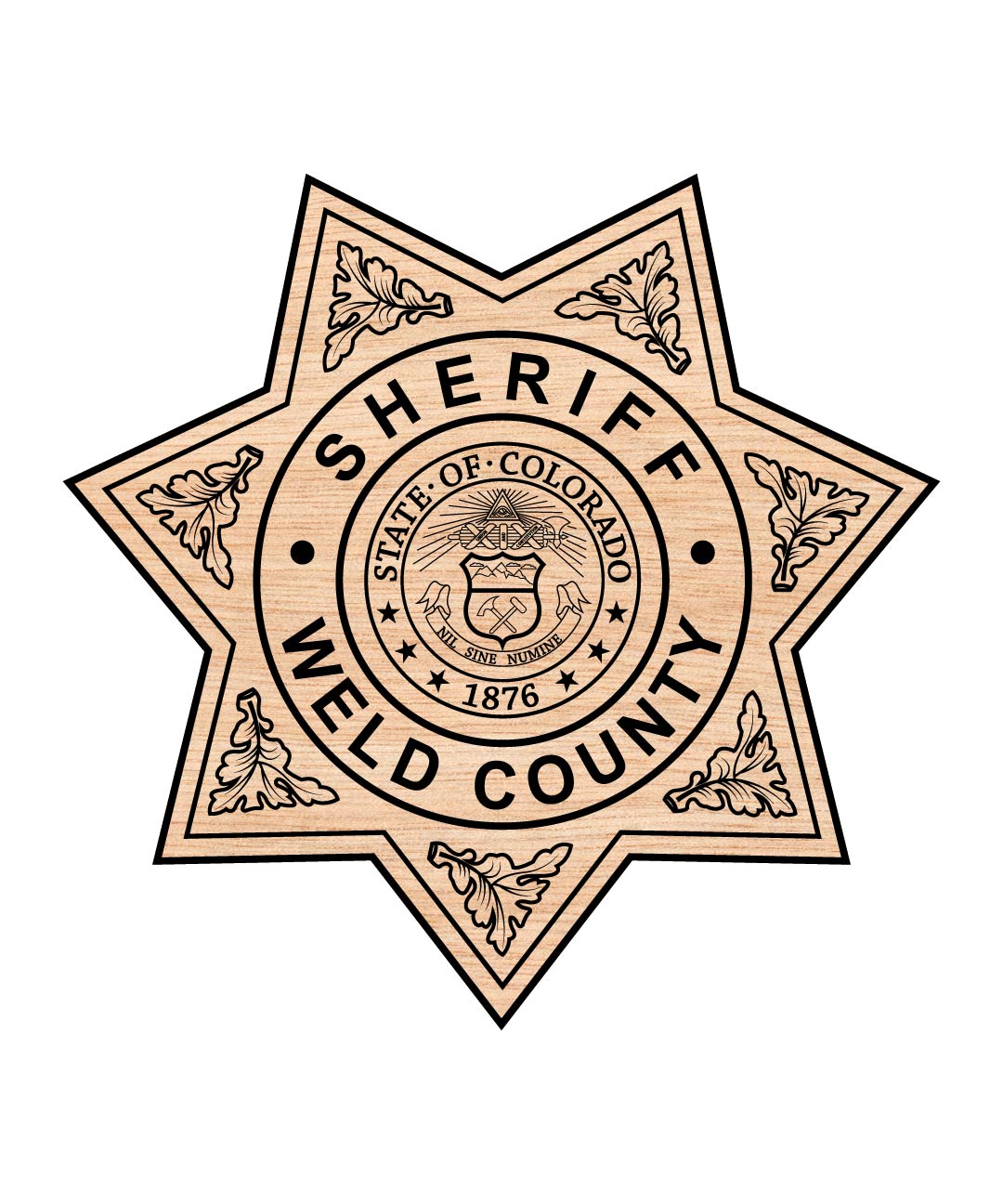 Weld County Sheriff Badge SVG, Weld County Sheriff Vector, Colorado Sheriff Badge SVG, Law Enforcement Badge Design, Sheriff Star Vector, Engraving Badge File
