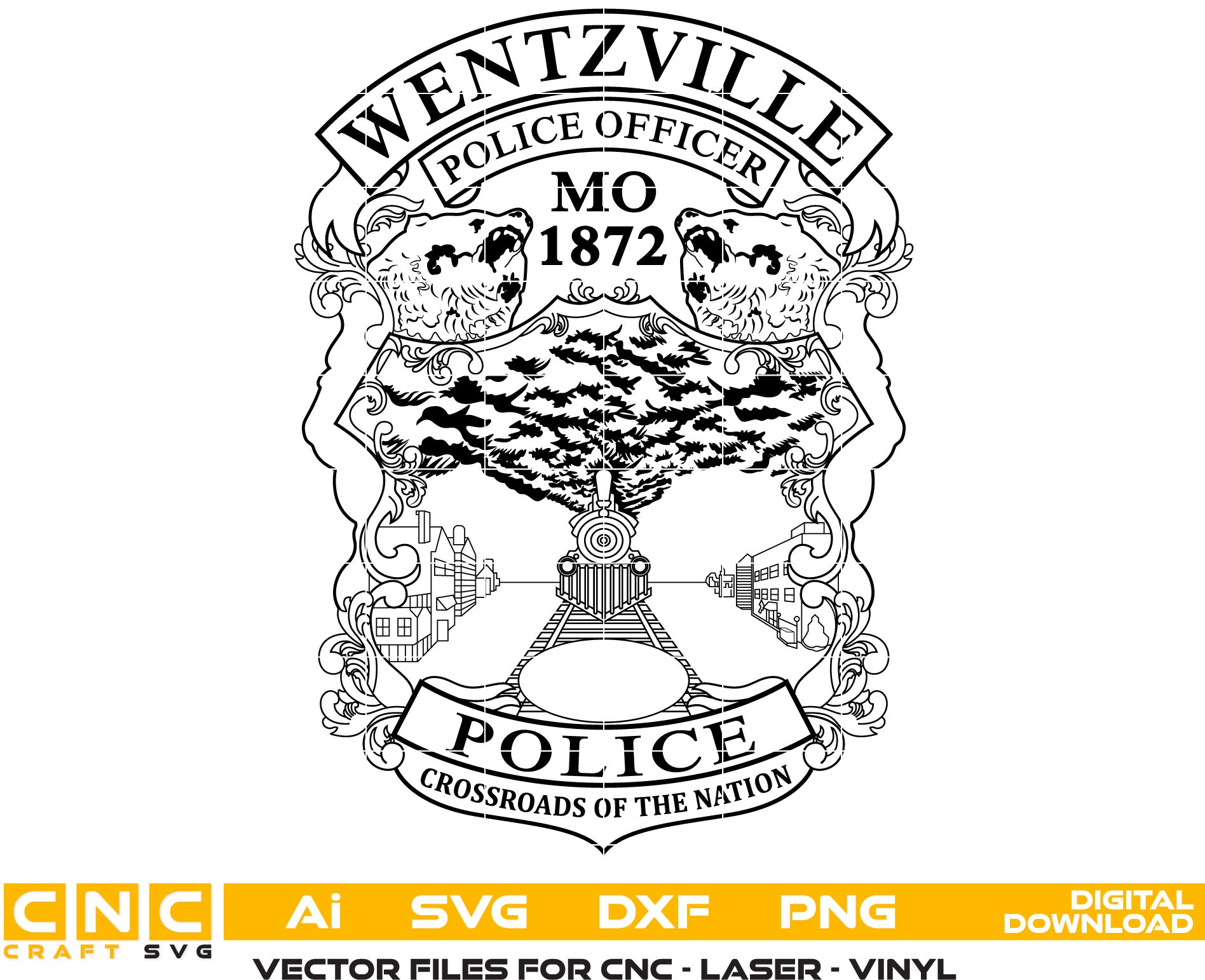 Wentzville Police Badge, Wentzville Police Vector art, Wentzville Police Digital File