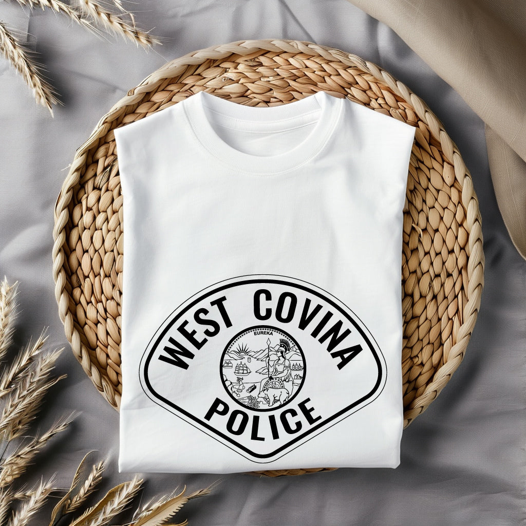 West Covina Police Department Patch SVG digital download, California police patch vector design for Cricut, Silhouette, CNC, engraving, and law enforcement crafts.