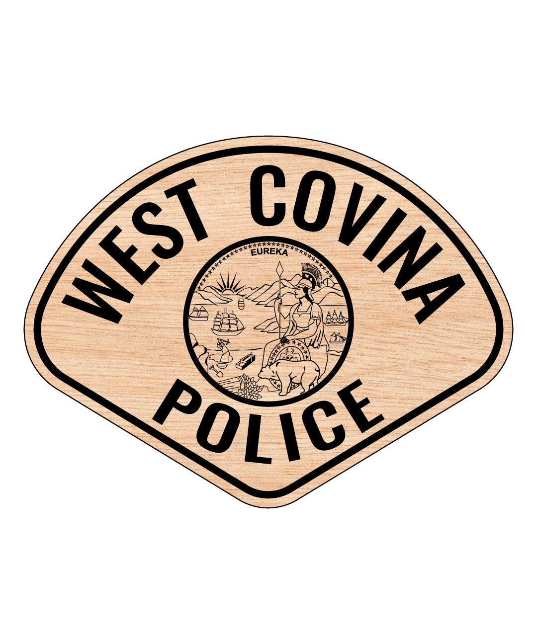 West Covina Police Department Patch SVG digital download, California police patch vector design for Cricut, Silhouette, CNC, engraving, and law enforcement crafts.
