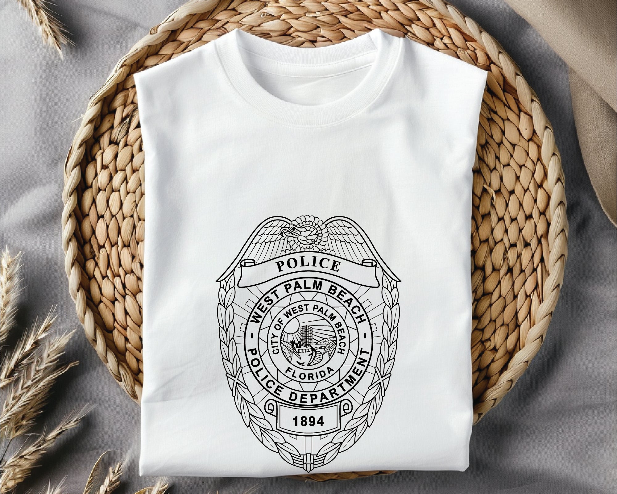 West Palm Beach Police Department Badge SVG, West Palm Beach PD Badge Vector, Florida Police Badge Design, Law Enforcement Badge SVG