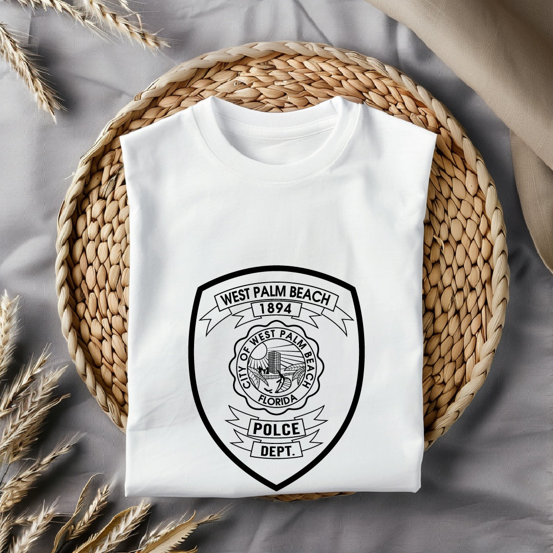 West Palm Beach Police Department Badge SVG digital download, Florida police badge vector design for Cricut, Silhouette, CNC, engraving, and law enforcement crafts.
