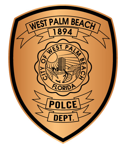West Palm Beach Police Department Badge SVG digital download, Florida police badge vector design for Cricut, Silhouette, CNC, engraving, and law enforcement crafts.