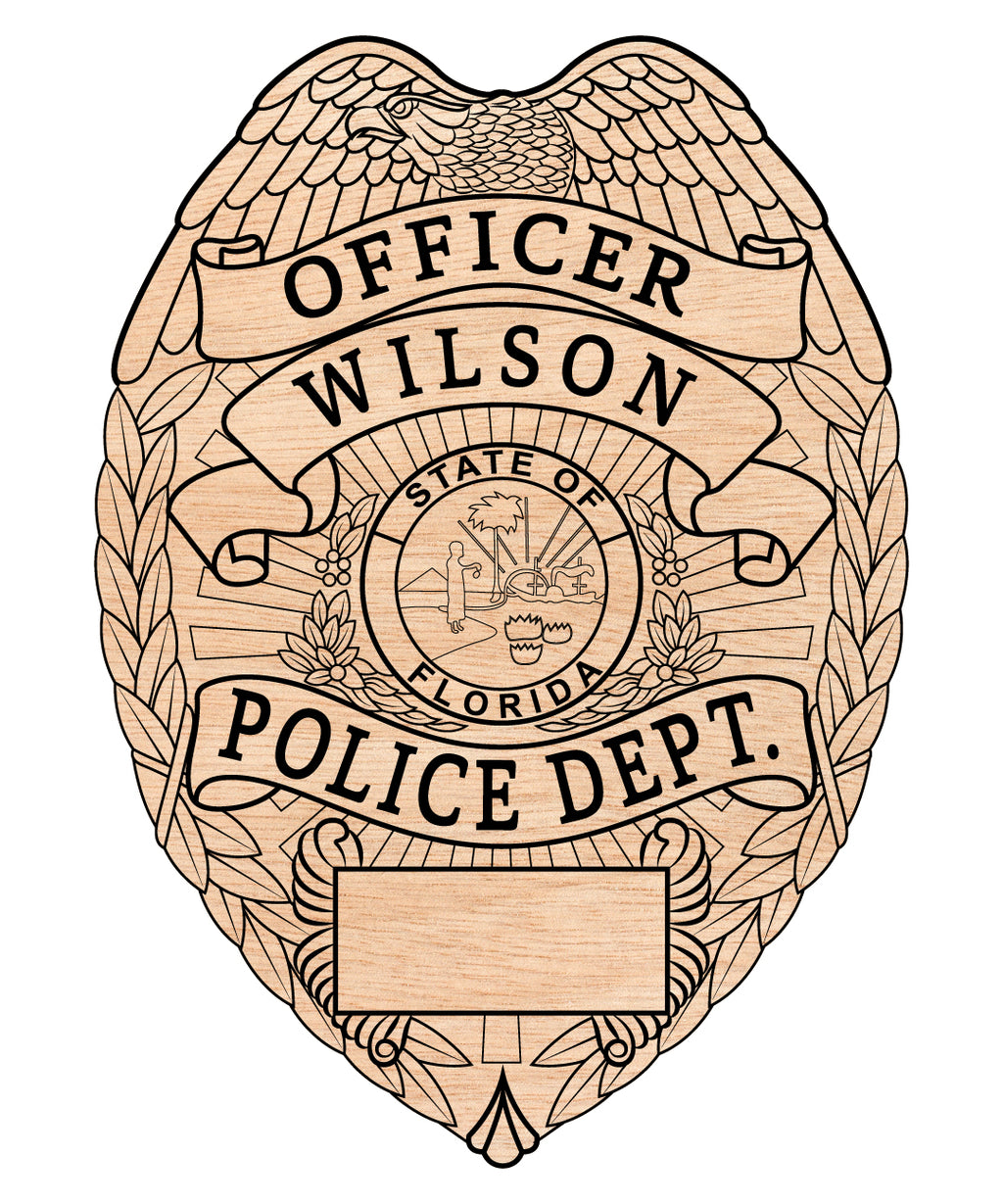 Dl Wilson Police Riesel Wilson Police Officer Badge SVG, Florida Police Badge Vector File
