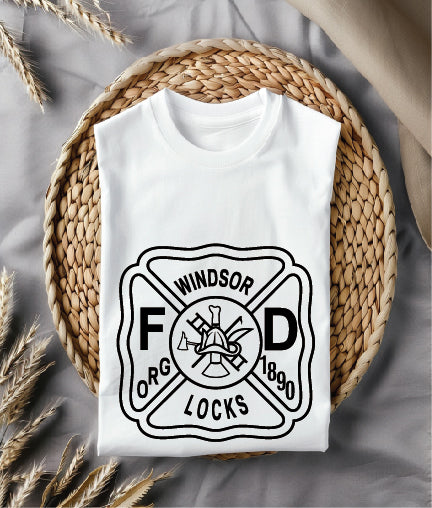 Windsor Locks Fire Department Patch SVG, Connecticut Fire Dept Patch Vector, Windsor Locks CT Fire Patch Emblem, Firefighter Patch SVG File