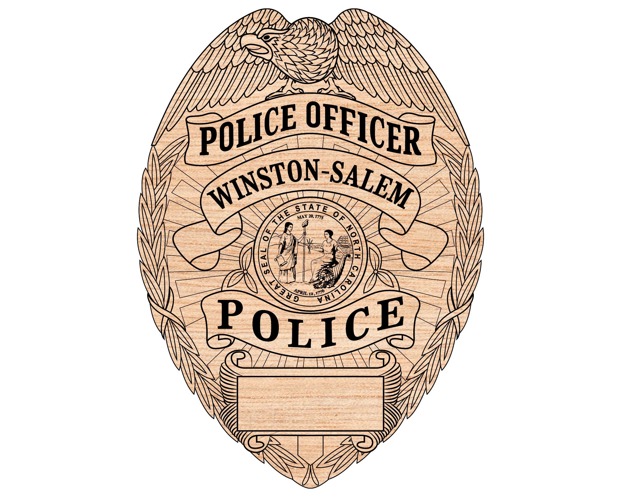 Winston-Salem Police Badge SVG, North Carolina Police Vector, Winston-Salem Officer Emblem, Law Enforcement Badge SVG, NC Police Logo, Badge Design SVG