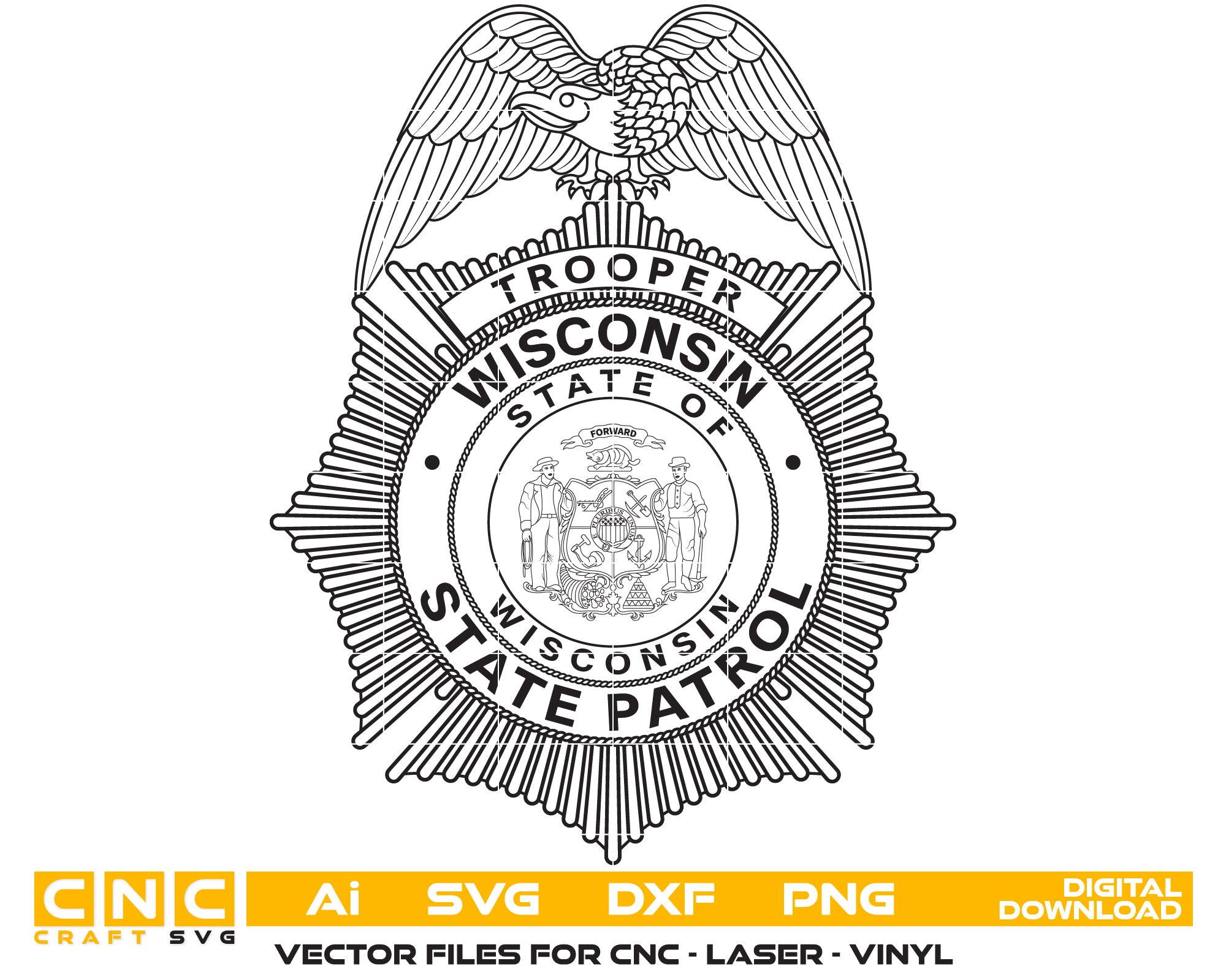 Wisconsin State Patrol Trooper Badge vector art