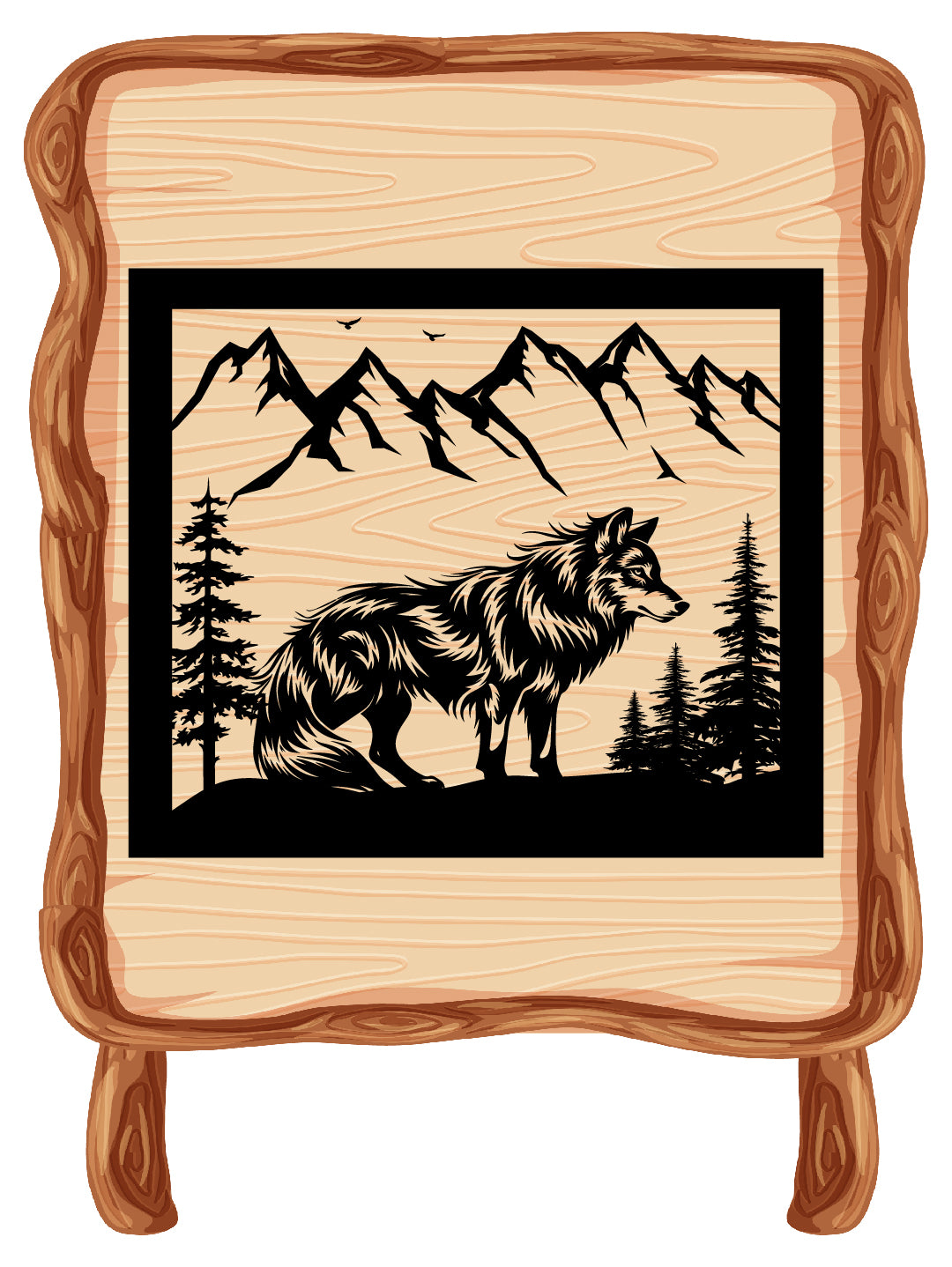 Wolf Mountain SVG – Wilderness Wildlife Vector Design