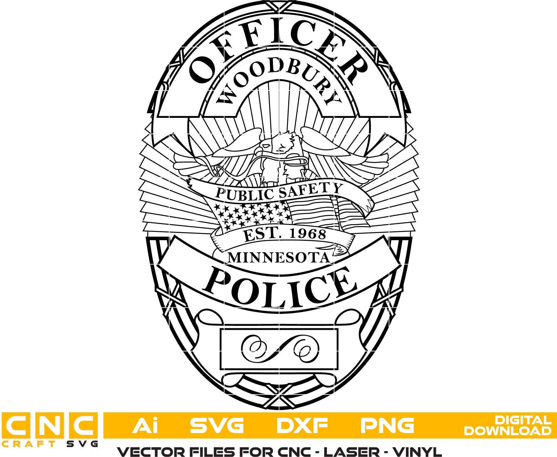 Woodbury Police Officer Badge,Woodbury Police Badge, Woodbury Police Officer Vector art