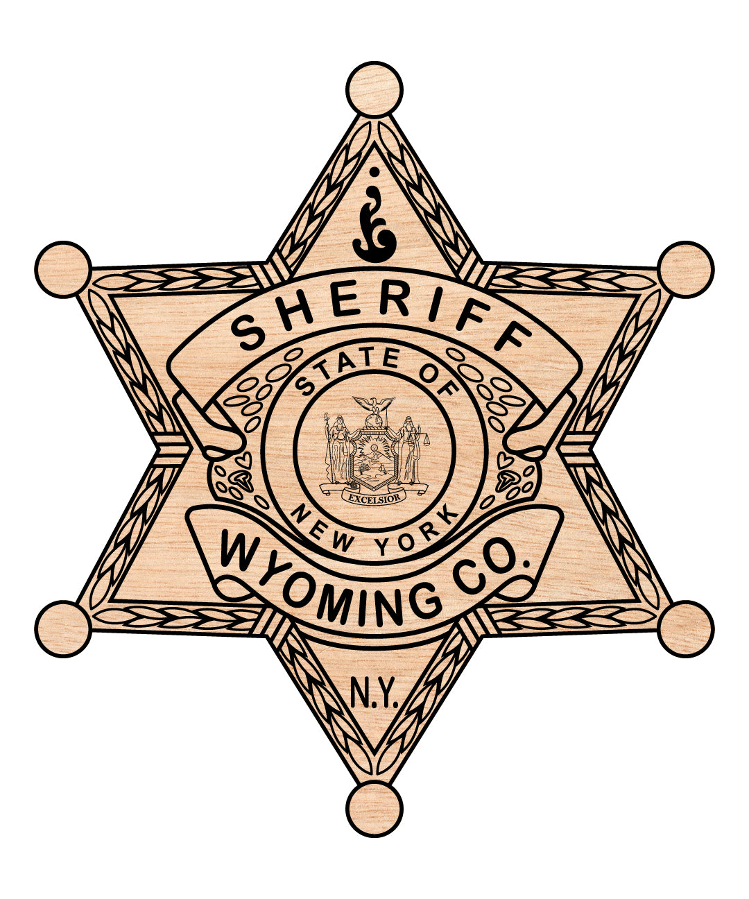 Wyoming County Sheriff Badge SVG, Sheriff Badge Vector, Wyoming County Law Enforcement Emblem, Sheriff Badge SVG File, Law Enforcement Badge Vector