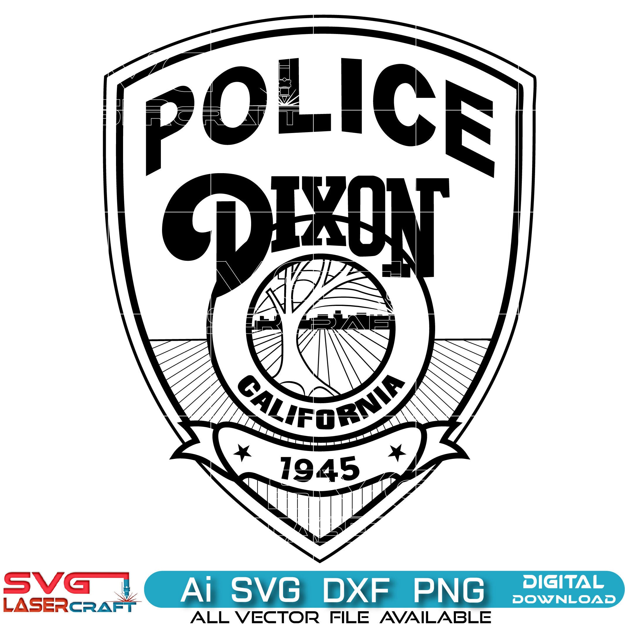 Dixon California Police Badge SVG | Vector Art Digital File