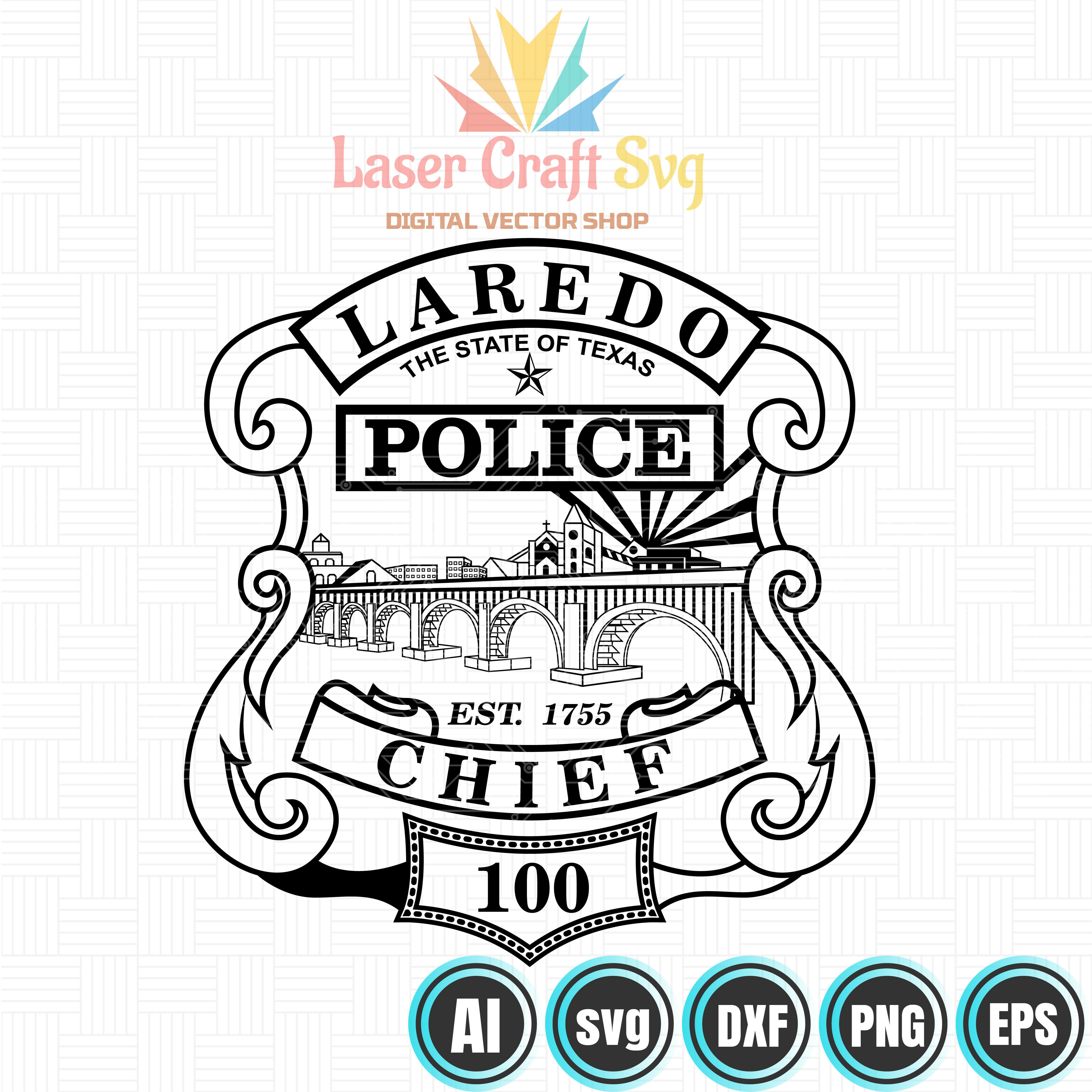 Laredo Texas Chief  Police Badge-01