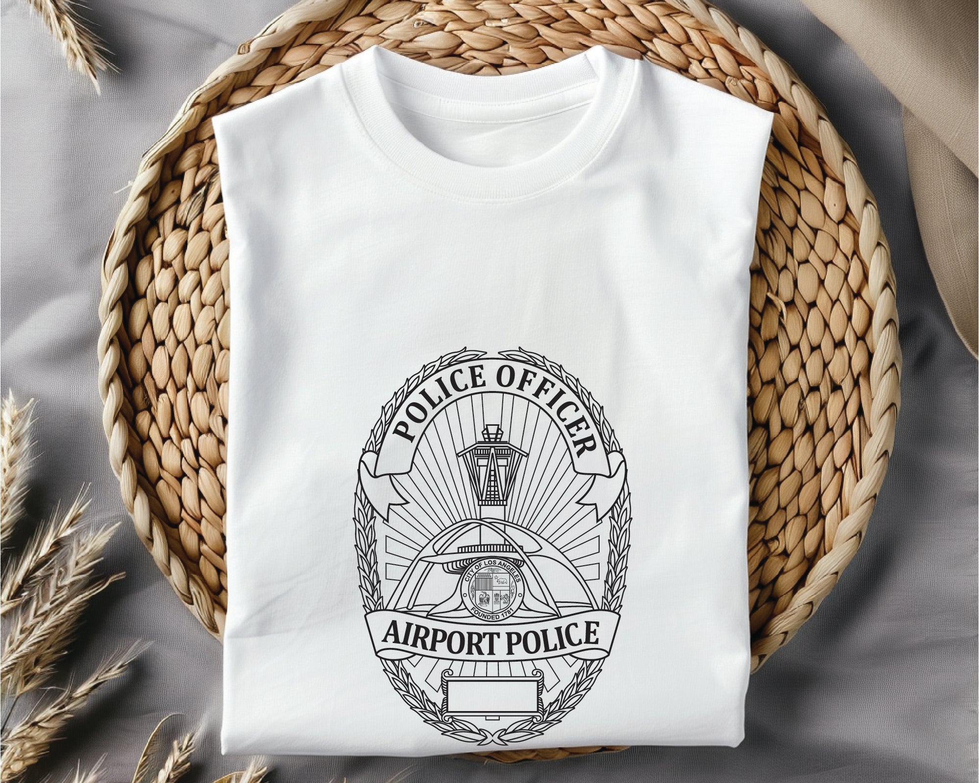 City of Los Angeles Airport Police Badge SVG, LA Airport Police Badge Vector, Airport Police Badge SVG, Los Angeles Airport Police Emblem, Law Enforcement Airport Badge, Badge Engraving File