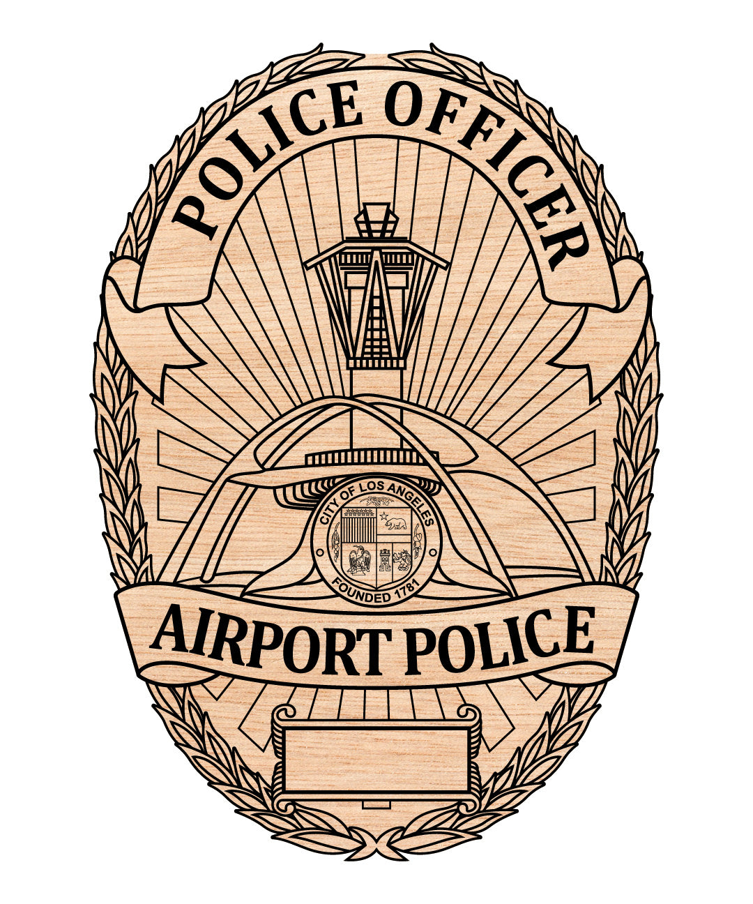 City of Los Angeles Airport Police Badge SVG, LA Airport Police Badge Vector, Airport Police Badge SVG, Los Angeles Airport Police Emblem, Law Enforcement Airport Badge, Badge Engraving File