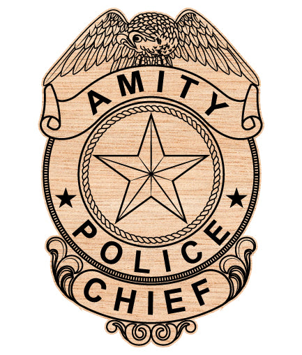 Amity Police Chief Badge SVG Law Enforcement Vector Emblem