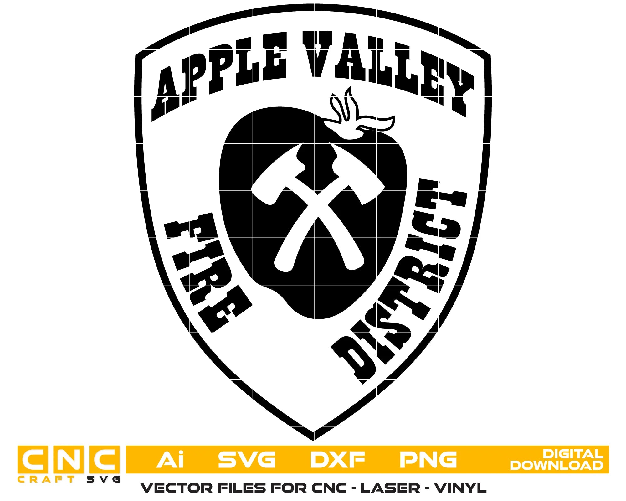 Apple Valley Fire Protection District Logo SVG Firefighter Vector
