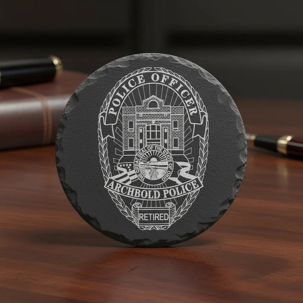 Arcebold Retired Police Officer Badge SVG

Retired Law Enforcement Vector Design

Police Retirement Badge Engraving File

Arcebold Officer Sign CNC File

Retired Badge Vector for Laser Cutting
