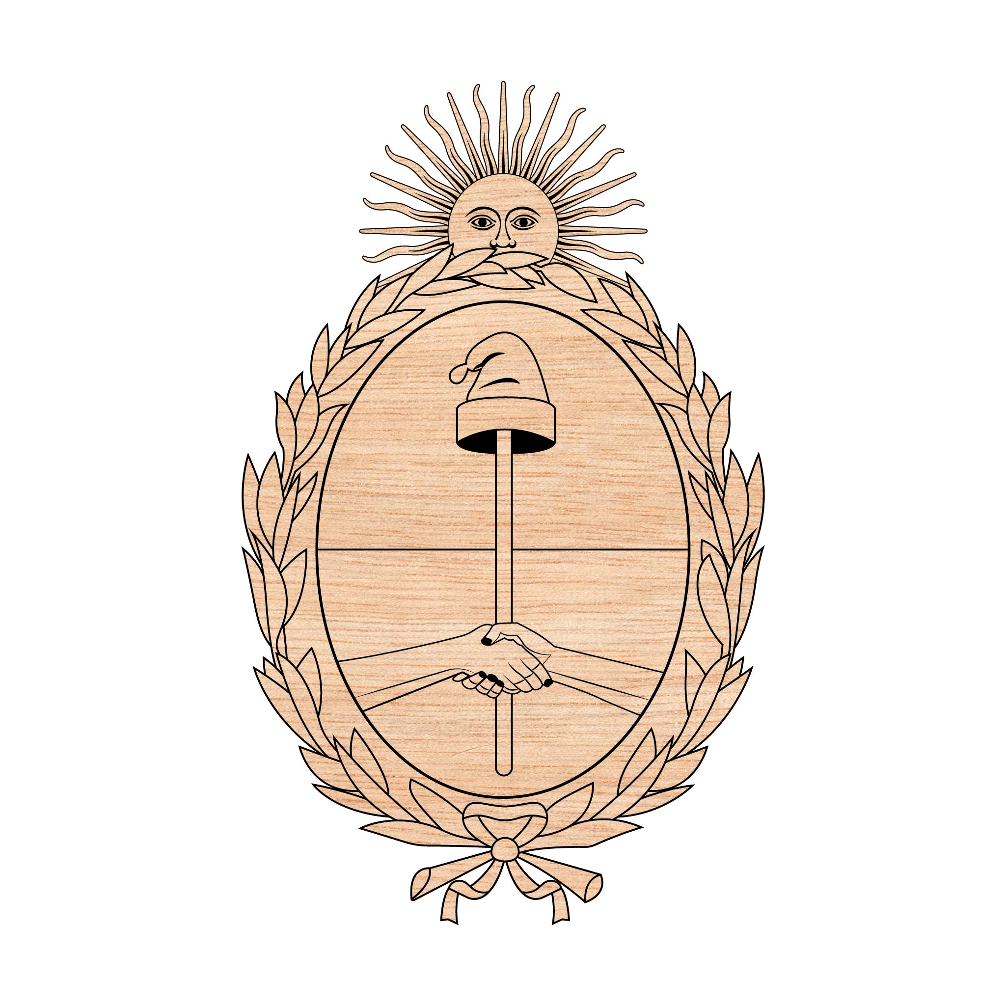 Coat of Arms of Argentina SVG for CNC

Argentina National Emblem Vector for Laser Engraving

Argentinian Shield Emblem for Wood Carving

Professional Argentina Coat of Arms Vector Design

Argentina SVG Emblem Logo for CNC Router Projects